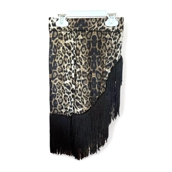 Dance Leopard Skirt With Black Tassle 7-9 Years Old - Picture 1 of 4